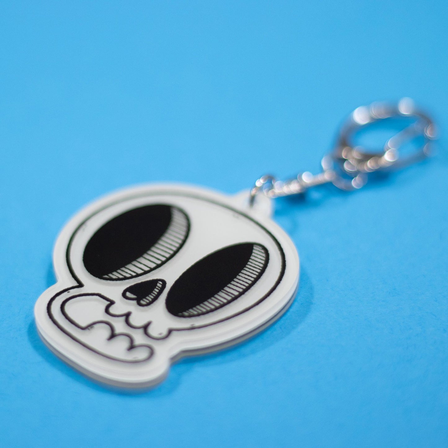 Glow-in-the-Dark Skull Keychain