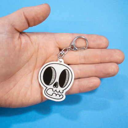 Glow-in-the-Dark Skull Keychain