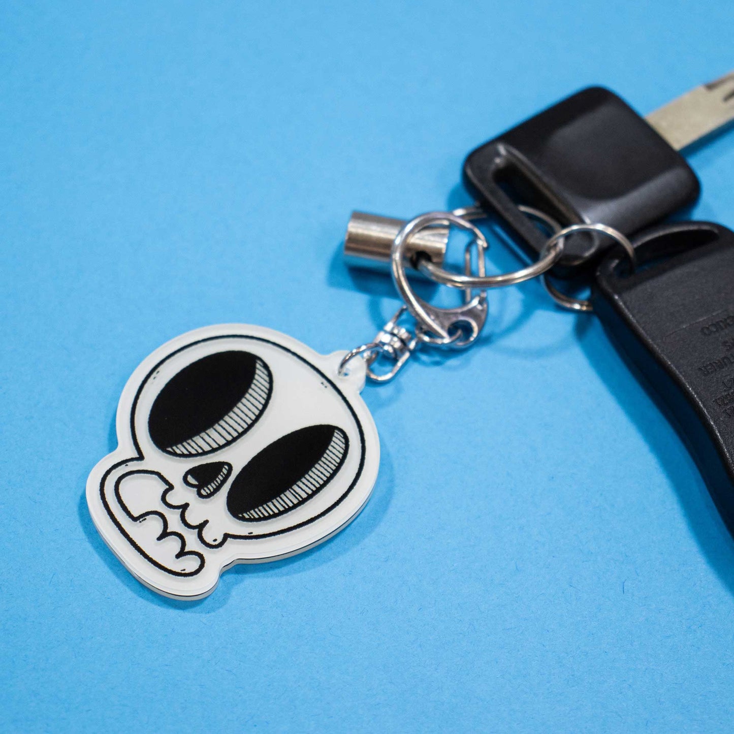 Glow-in-the-Dark Skull Keychain