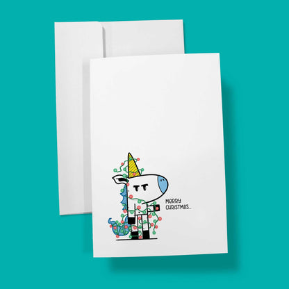 Grumpy Christmas Unicorn | Greeting Card