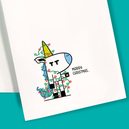 Grumpy Christmas Unicorn | Greeting Card