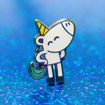 Happy Unicorn | Glitter Rainbow Enamel Pin