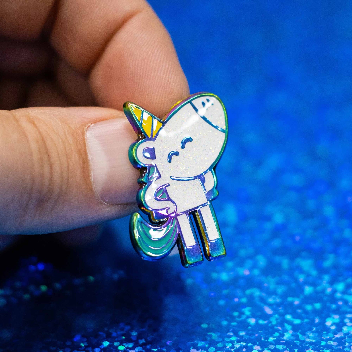 Happy Unicorn | Glitter Rainbow Enamel Pin