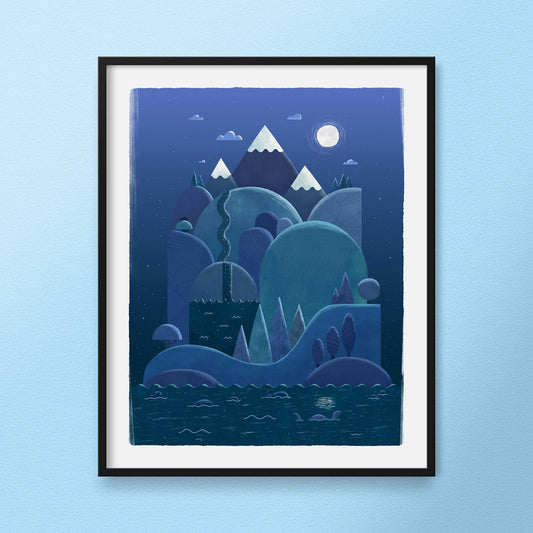 Island of Discovery: Night | Art Print