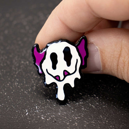 Melty Monster Smiley Face | Glow-in-the-dark Enamel Pin
