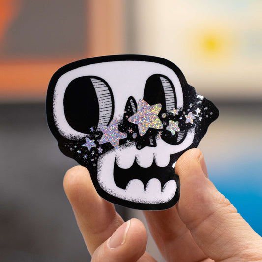 Existential Skull | Glitter Sticker