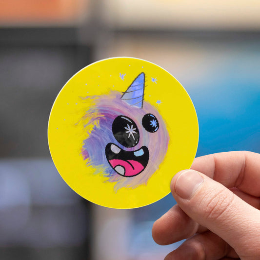 Fuzzicorn Fuzzball | Holographic Sticker