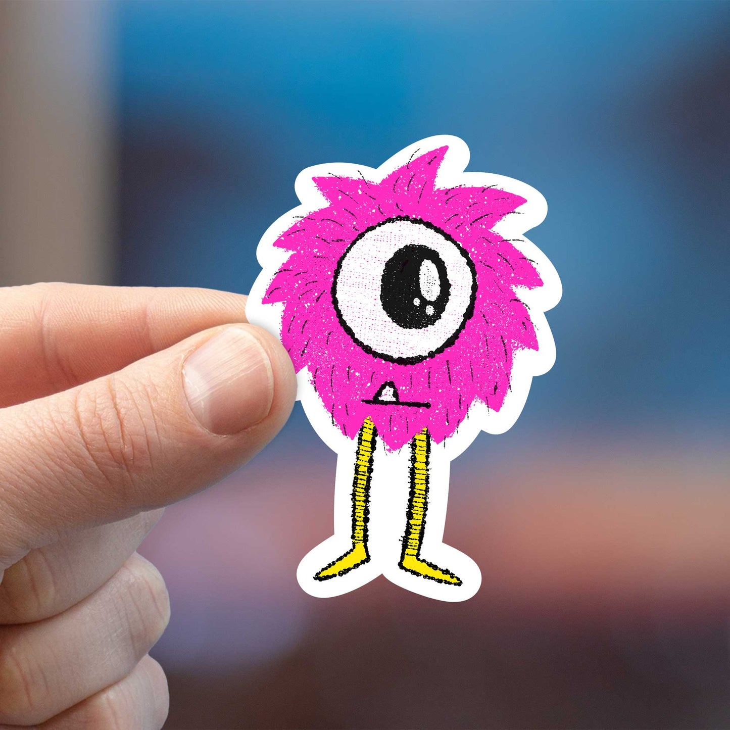 Jimmy the Pink Fuzzy Monster Sticker