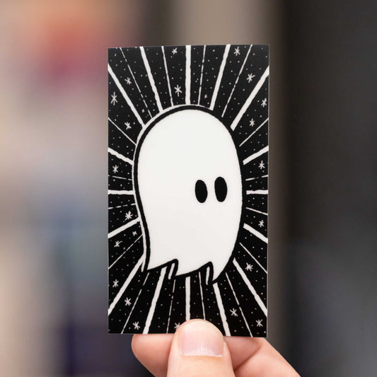 Ghostastic | Rectangular Glow-in-the-Dark Ghost Sticker