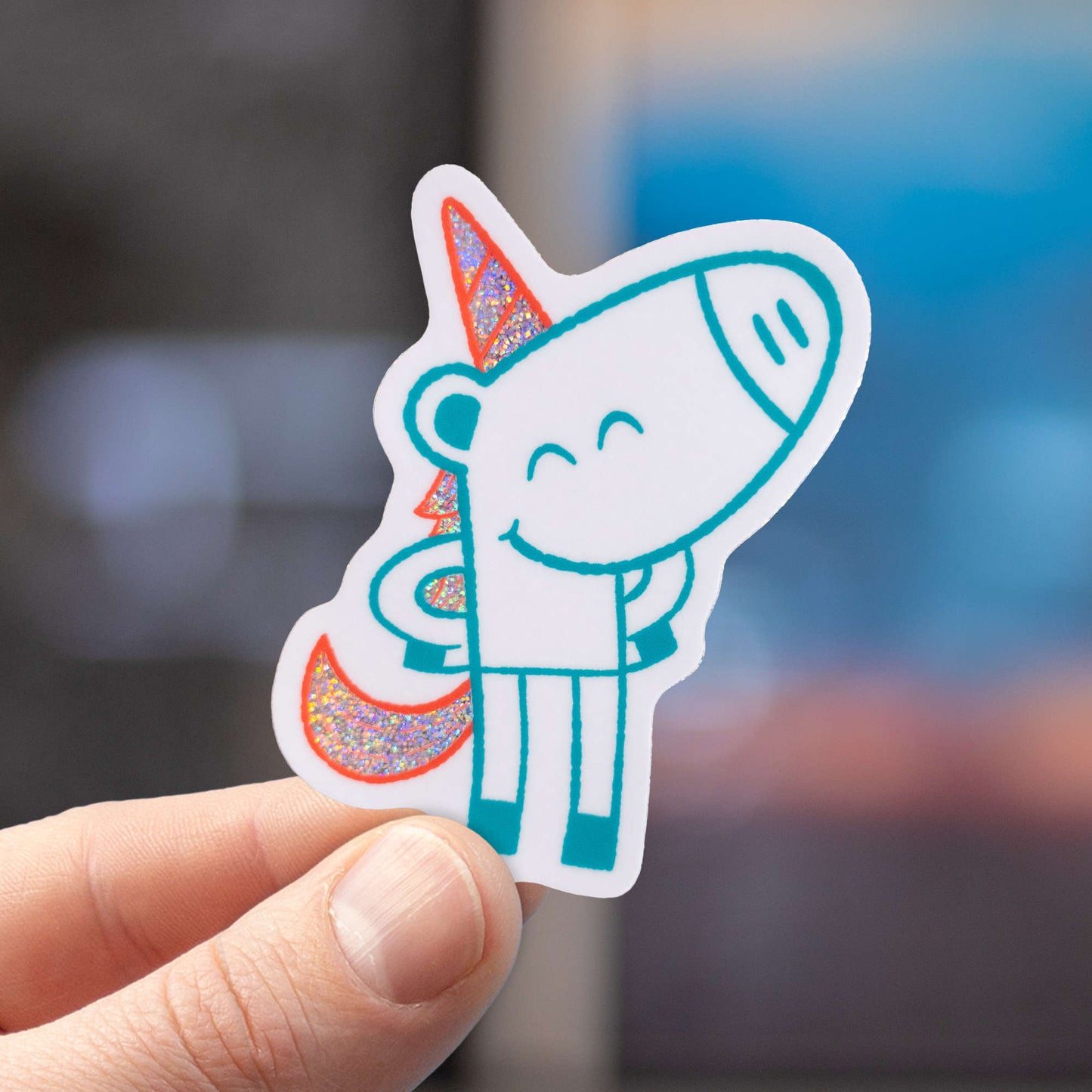 Happy Unicorn | Glitter Sticker