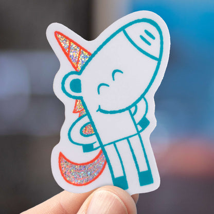 Happy Unicorn | Glitter Sticker