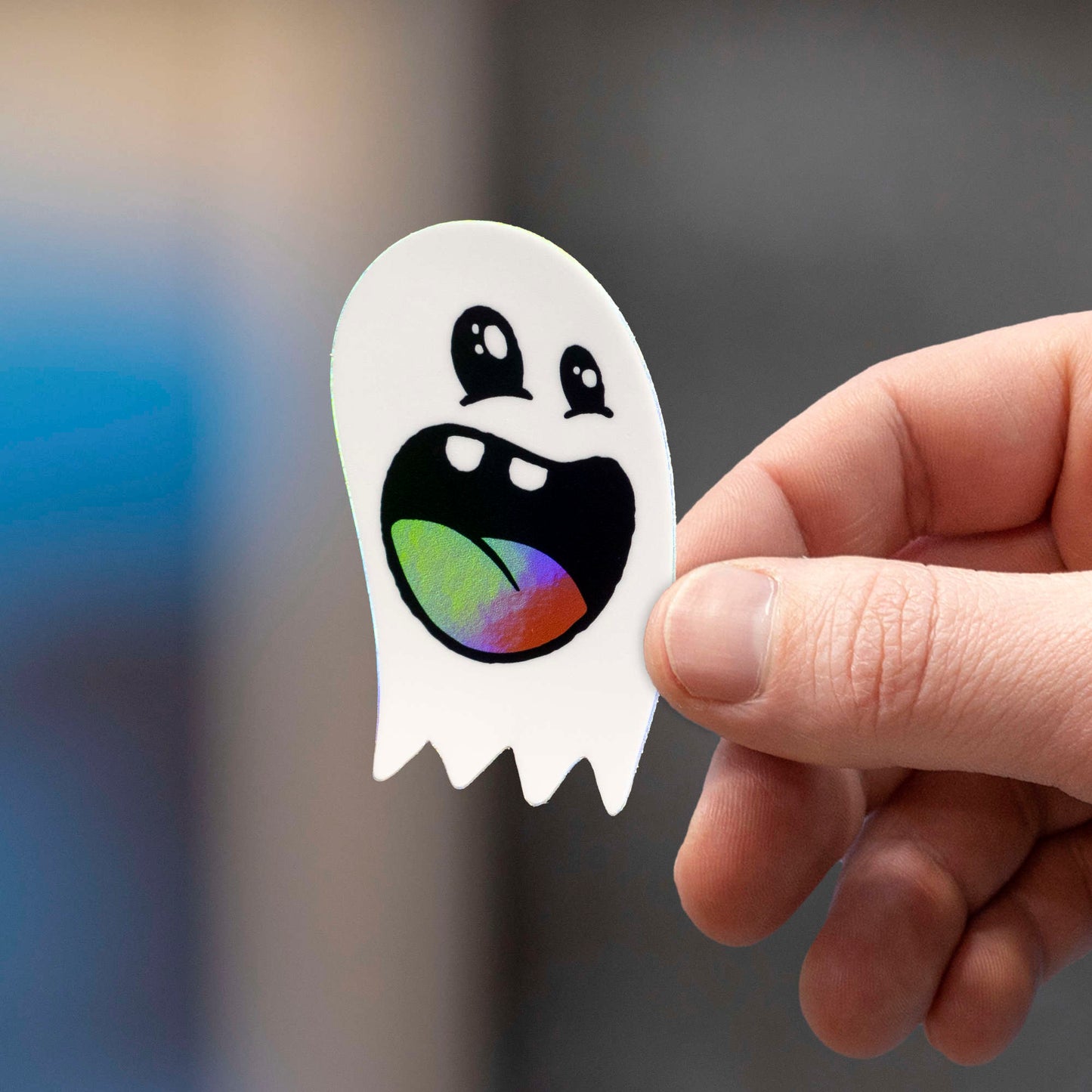 Loudmouth Ghost | Holographic Ghost Sticker