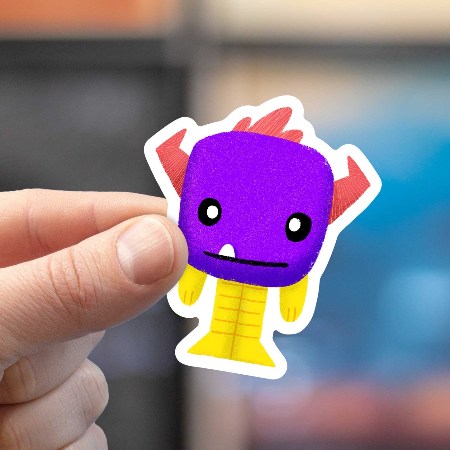 lil Purple Cute Monster Sticker