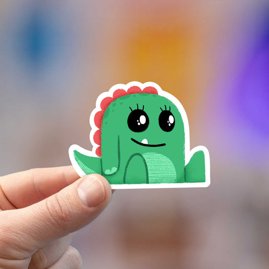 Greeny Cute Monster Sticker
