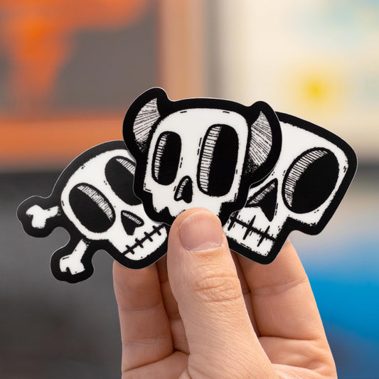 Glow-in-the-Dark Skulls Sticker Pack