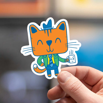 Working Cat Sticker