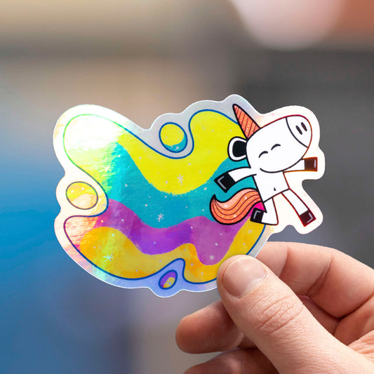 Rainbow Unicorn | Holographic Unicorn Sticker