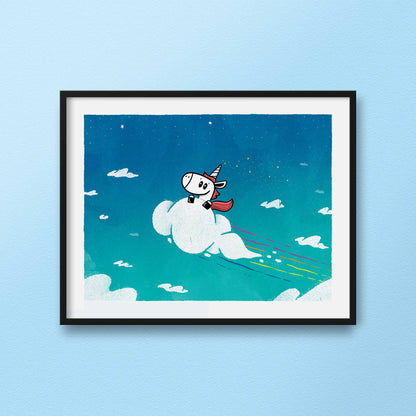 Unicorn on a Cloud | Art Print