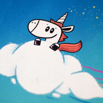 Unicorn on a Cloud | Art Print