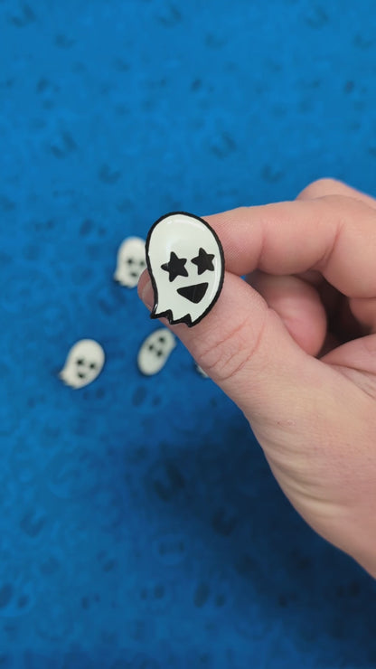 Starry Eyed Ghost | Glow-in-the-dark Enamel Pin