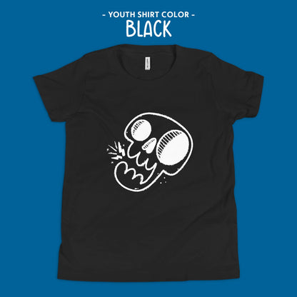 black lightning skull youth shirt